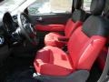 Pelle Rosso/Nera (Red/Black) Front Seat Photo for 2012 Fiat 500 #70766807