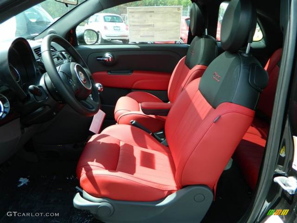 Pelle Rosso/Nera (Red/Black) Interior 2012 Fiat 500 Sport Photo #70766885