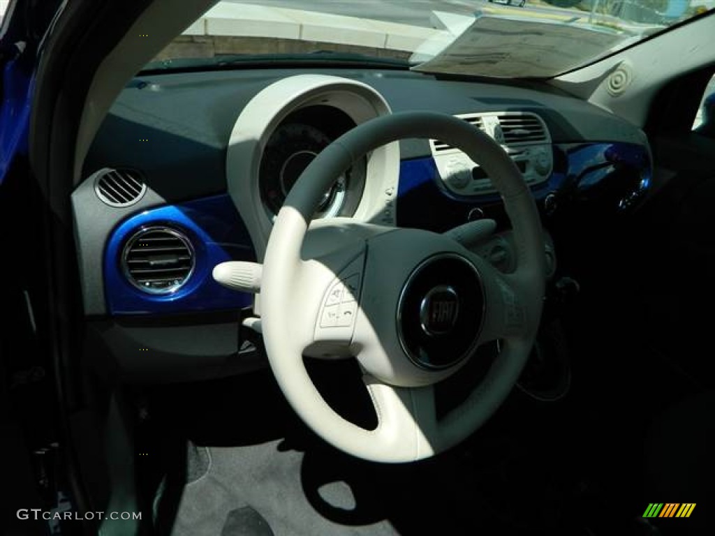 2012 500 c cabrio Pop - Azzurro (Blue) / Tessuto Grigio/Avorio (Grey/Ivory) photo #7