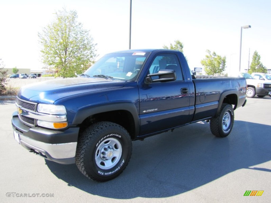 2001 Silverado 2500HD LS Regular Cab 4x4 - Indigo Blue Metallic / Graphite photo #1