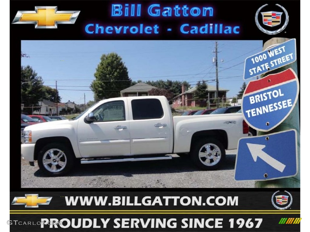 2013 Silverado 1500 LTZ Crew Cab 4x4 - White Diamond Tricoat / Light Cashmere/Dark Cashmere photo #1