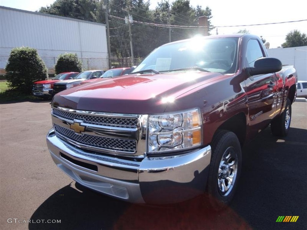 2013 Silverado 1500 LS Regular Cab - Deep Ruby Metallic / Dark Titanium photo #2