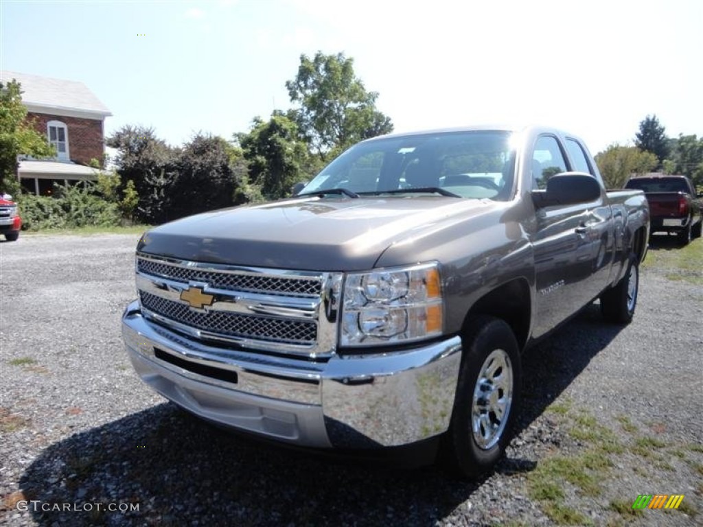 2013 Silverado 1500 LS Extended Cab - Mocha Steel Metallic / Dark Titanium photo #2