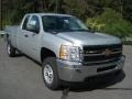 2012 Silver Ice Metallic Chevrolet Silverado 2500HD Work Truck Extended Cab 4x4  photo #2