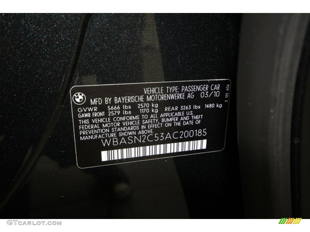2010 BMW 5 Series 535i Gran Turismo Info Tag Photo #70778828