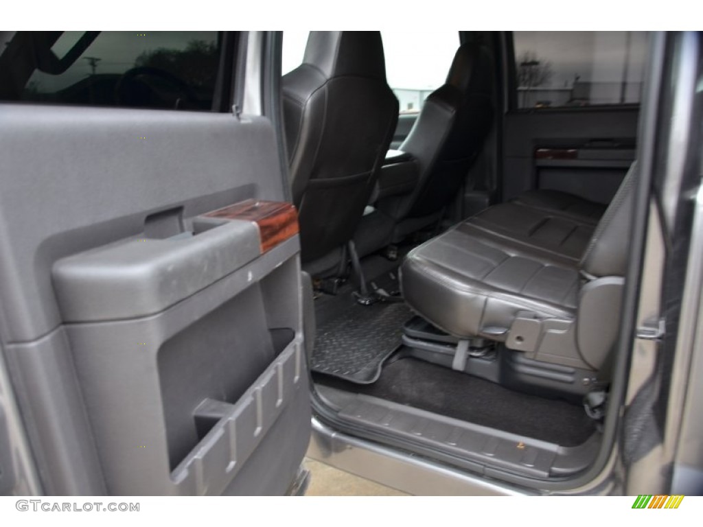 Ebony Leather Interior 2009 Ford F250 Super Duty Lariat Crew Cab 4x4 Photo #70779032