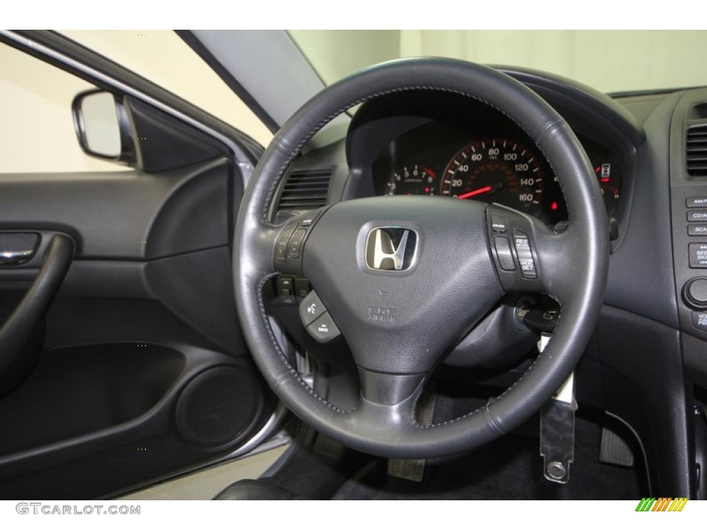 2003 Honda Accord EX V6 Coupe Black Steering Wheel Photo #70779462