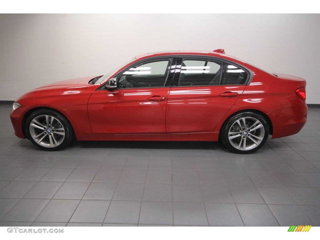 2012 3 Series 328i Sedan - Melbourne Red Metallic / Black/Red Highlight photo #2