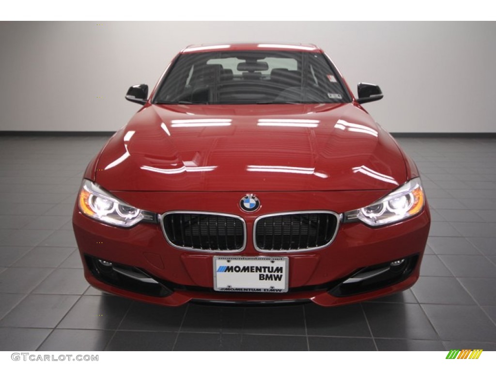 2012 3 Series 328i Sedan - Melbourne Red Metallic / Black/Red Highlight photo #6