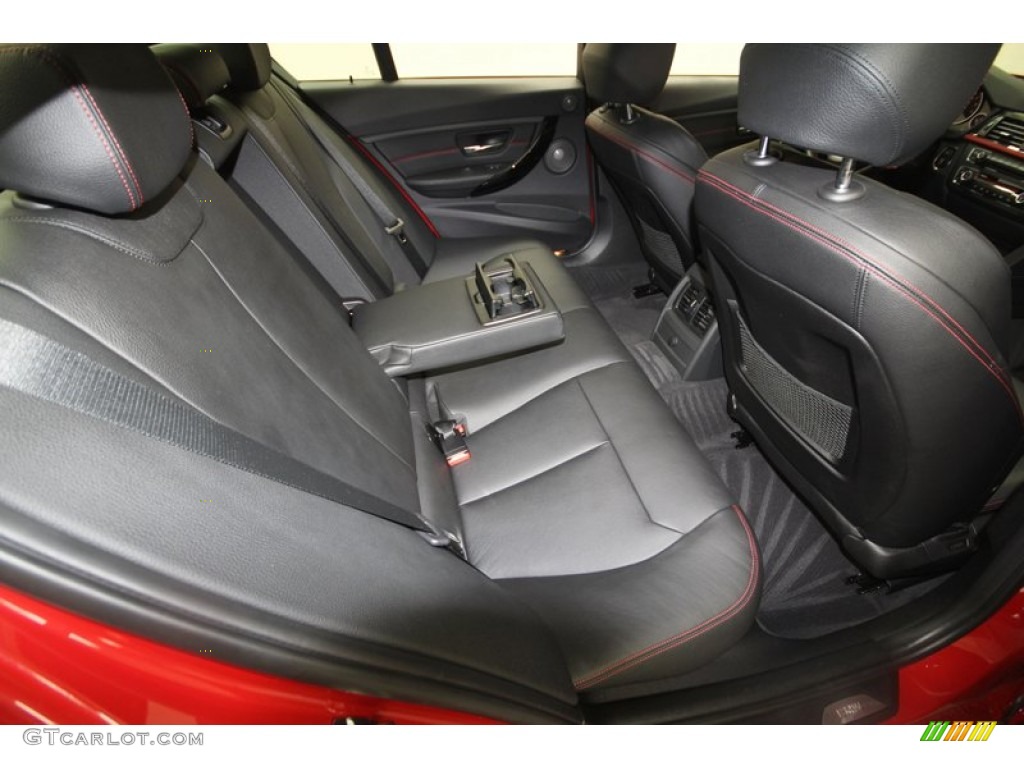 Black/Red Highlight Interior 2012 BMW 3 Series 328i Sedan Photo #70780313