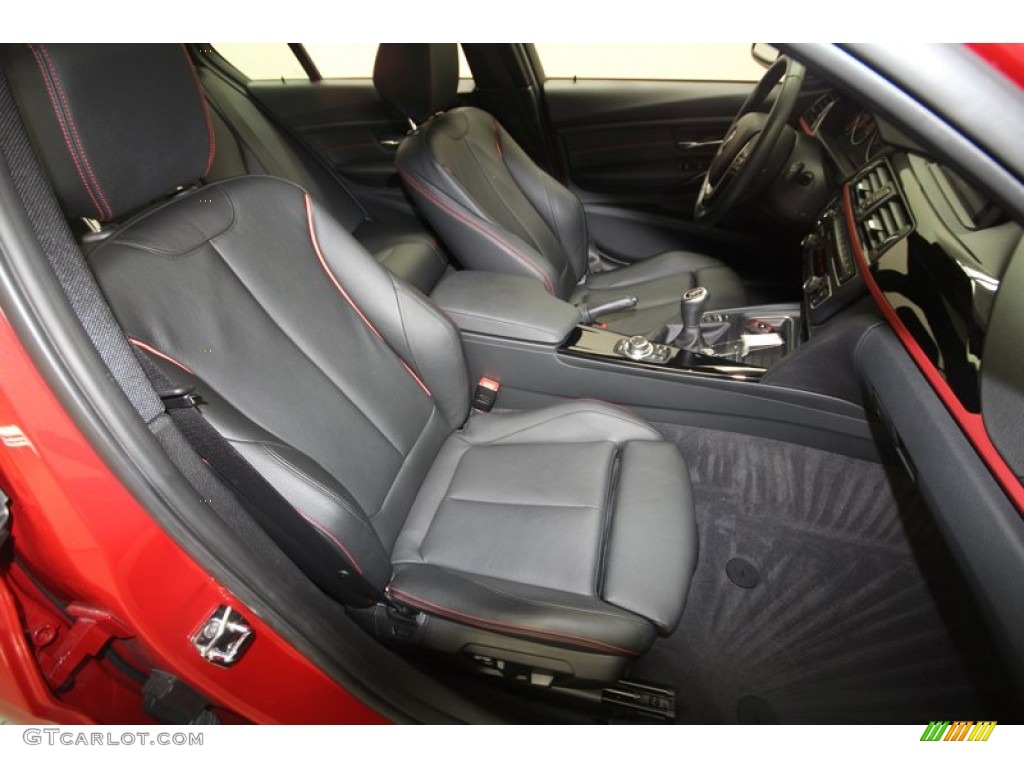 Black/Red Highlight Interior 2012 BMW 3 Series 328i Sedan Photo #70780364