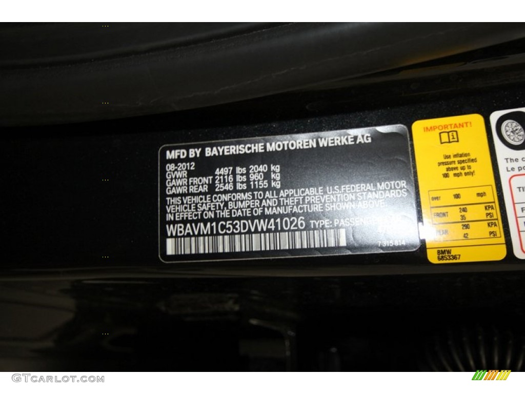 2013 BMW X1 sDrive 28i Info Tag Photos