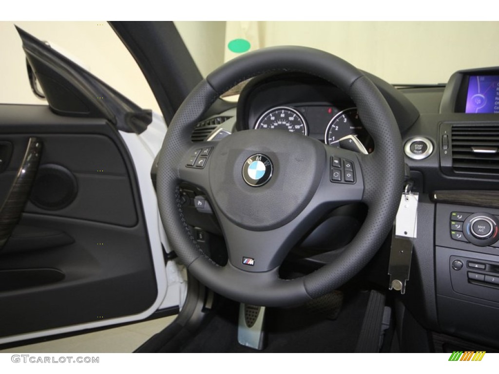 2013 BMW 1 Series 135i Coupe Black Steering Wheel Photo #70782869