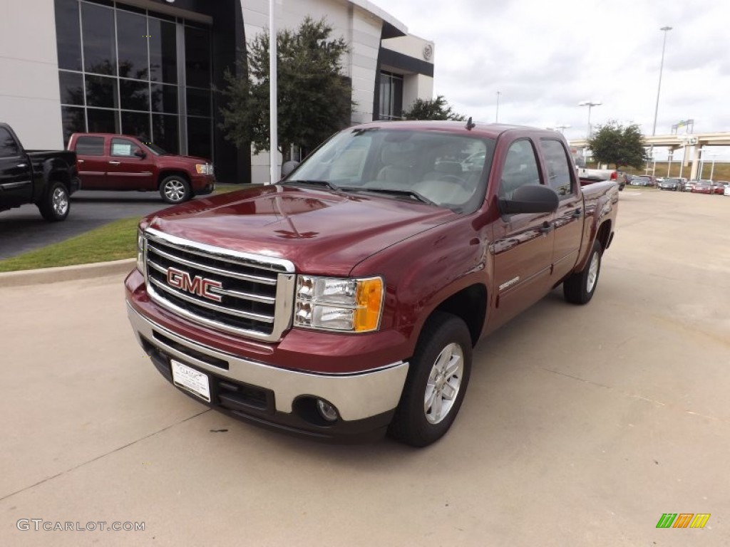 2013 Sierra 1500 SLE Crew Cab - Sonoma Red Metallic / Cocoa/Light Cashmere photo #1