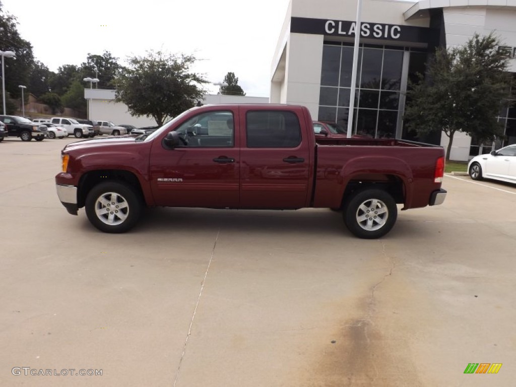 2013 Sierra 1500 SLE Crew Cab - Sonoma Red Metallic / Cocoa/Light Cashmere photo #2