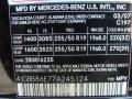 197: Obsidian Black Metallic 2007 Mercedes-Benz ML 350 4Matic Color Code