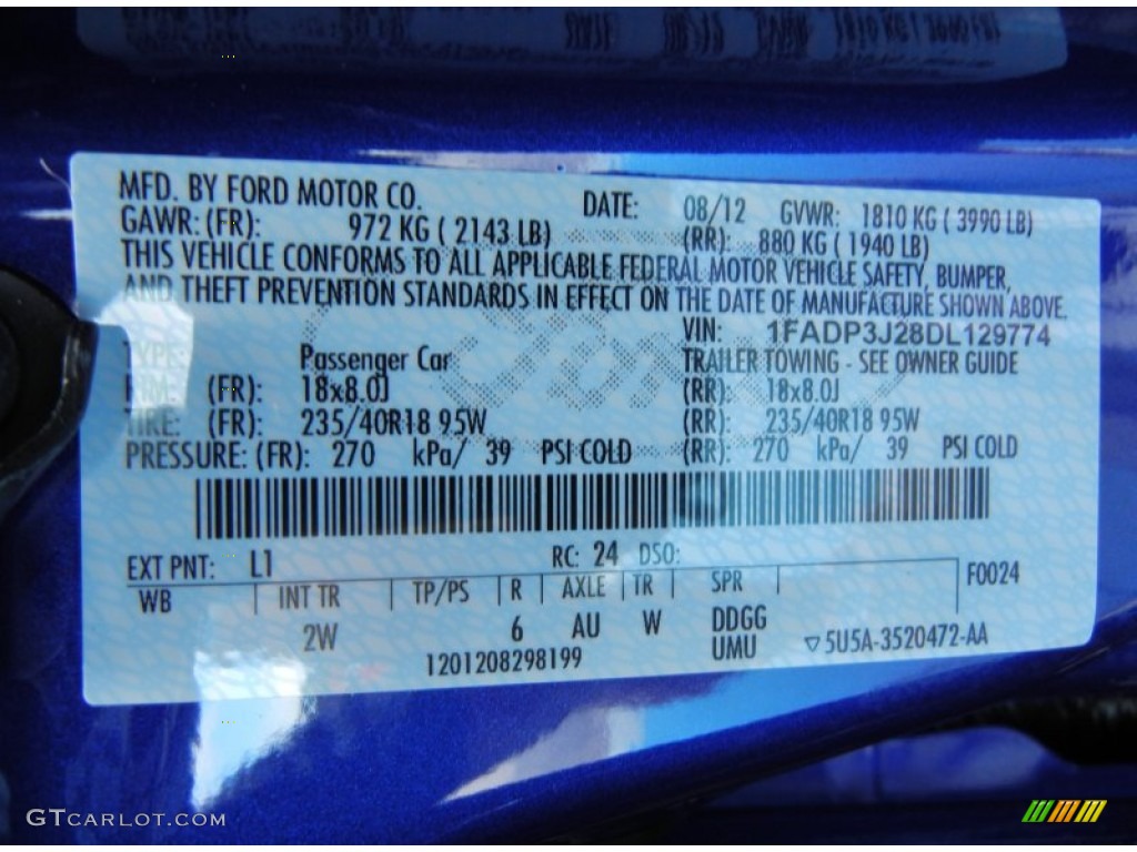 2013 Focus Color Code L1 for Performance Blue Photo #70787804