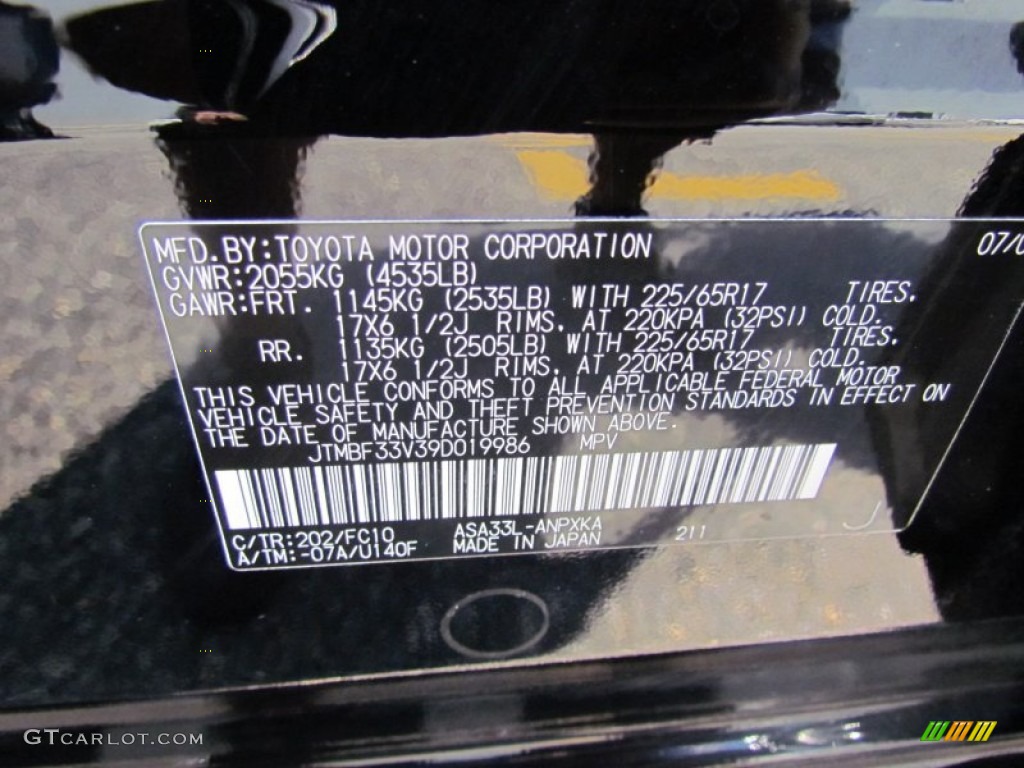 2009 RAV4 4WD - Black / Ash Gray photo #11