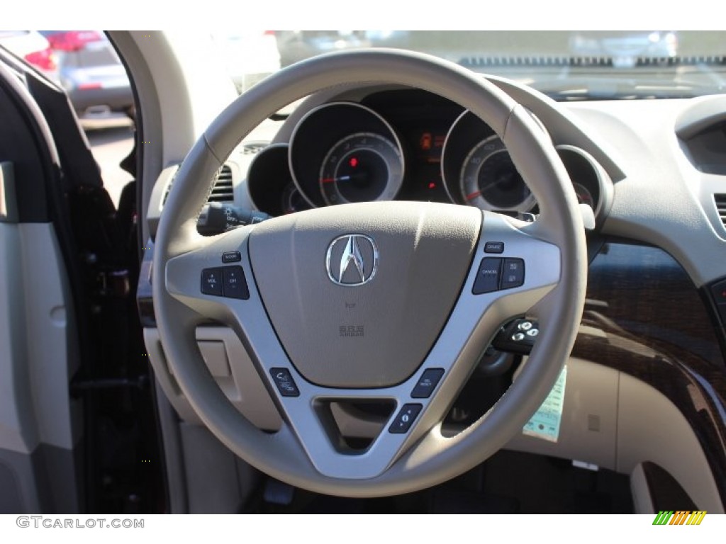 2010 Acura MDX Standard MDX Model Taupe Gray Steering Wheel Photo #70791242