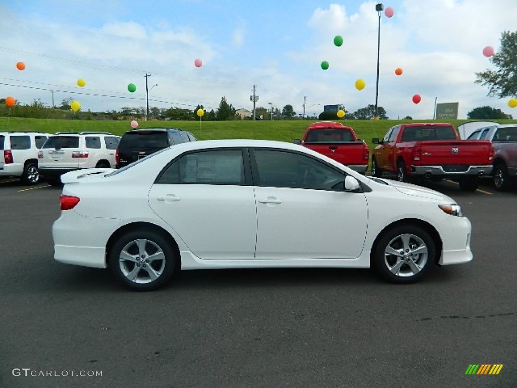 2013 Corolla S - Super White / Dark Charcoal photo #2