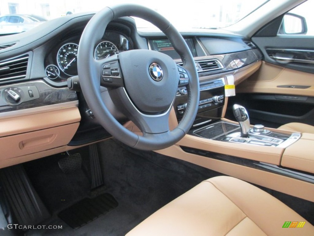 Saddle/Black Interior 2013 BMW 7 Series 740i Sedan Photo #70793570