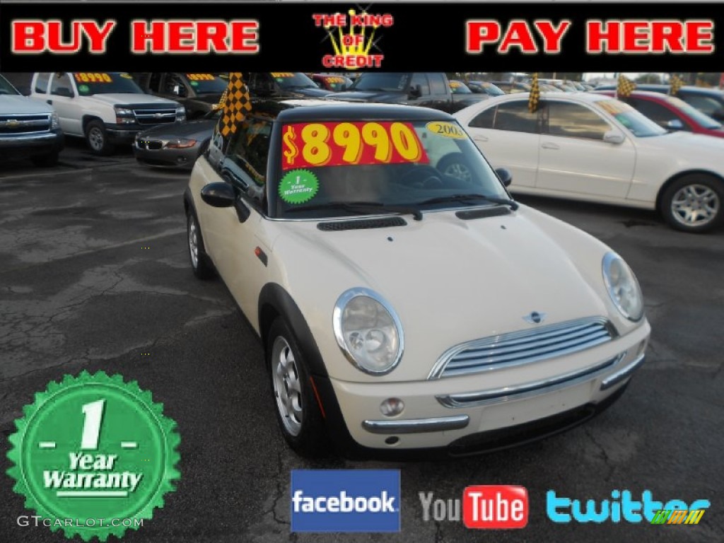 2003 Cooper Hardtop - Pepper White / Cordoba Beige photo #1