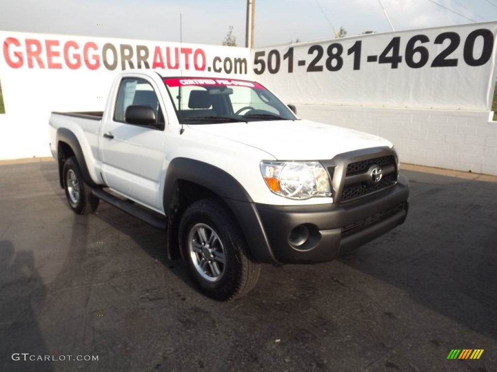 2011 Tacoma Regular Cab 4x4 - Super White / Graphite Gray photo #1