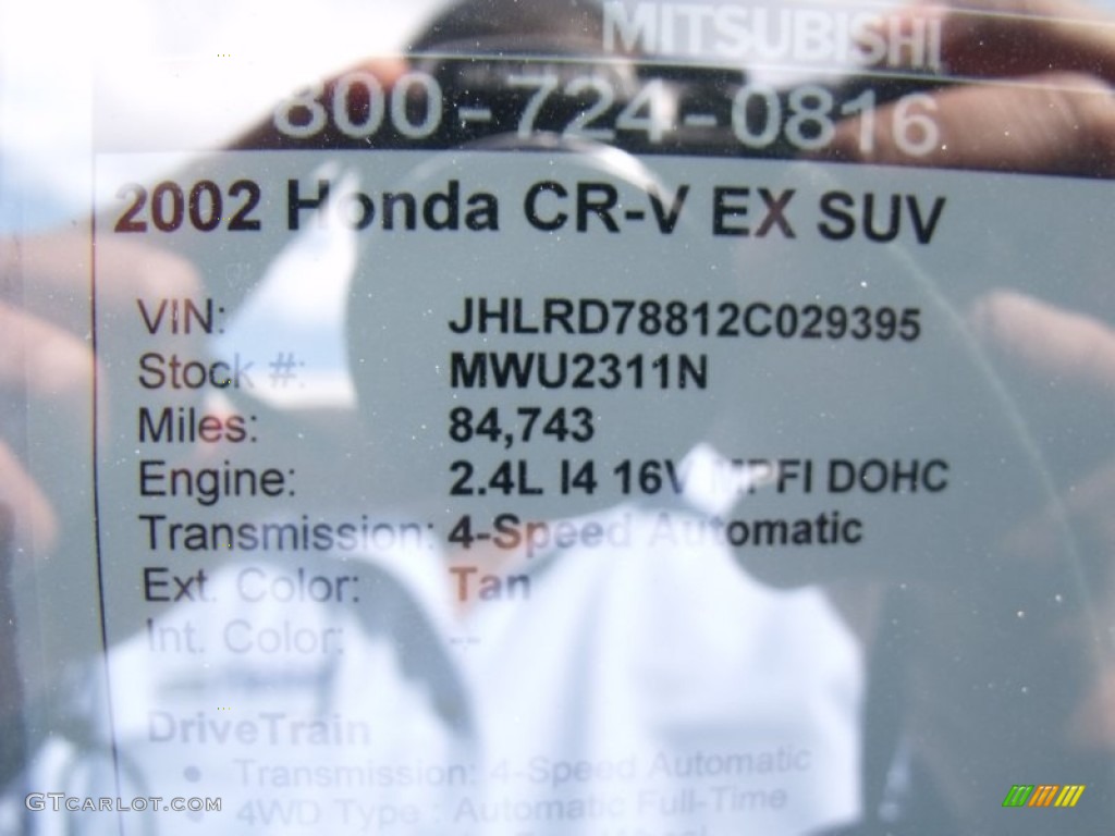 2002 CR-V EX 4WD - Mojave Mist Metallic / Saddle photo #32