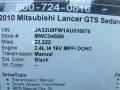 2010 Tarmac Black Pearl Mitsubishi Lancer GTS  photo #32