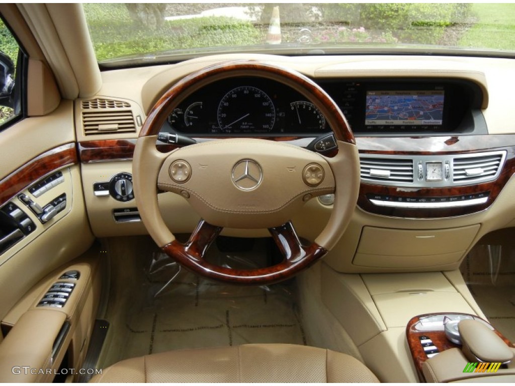 2008 Mercedes-Benz S 550 Sedan Cashmere/Savanna Dashboard Photo #70798250