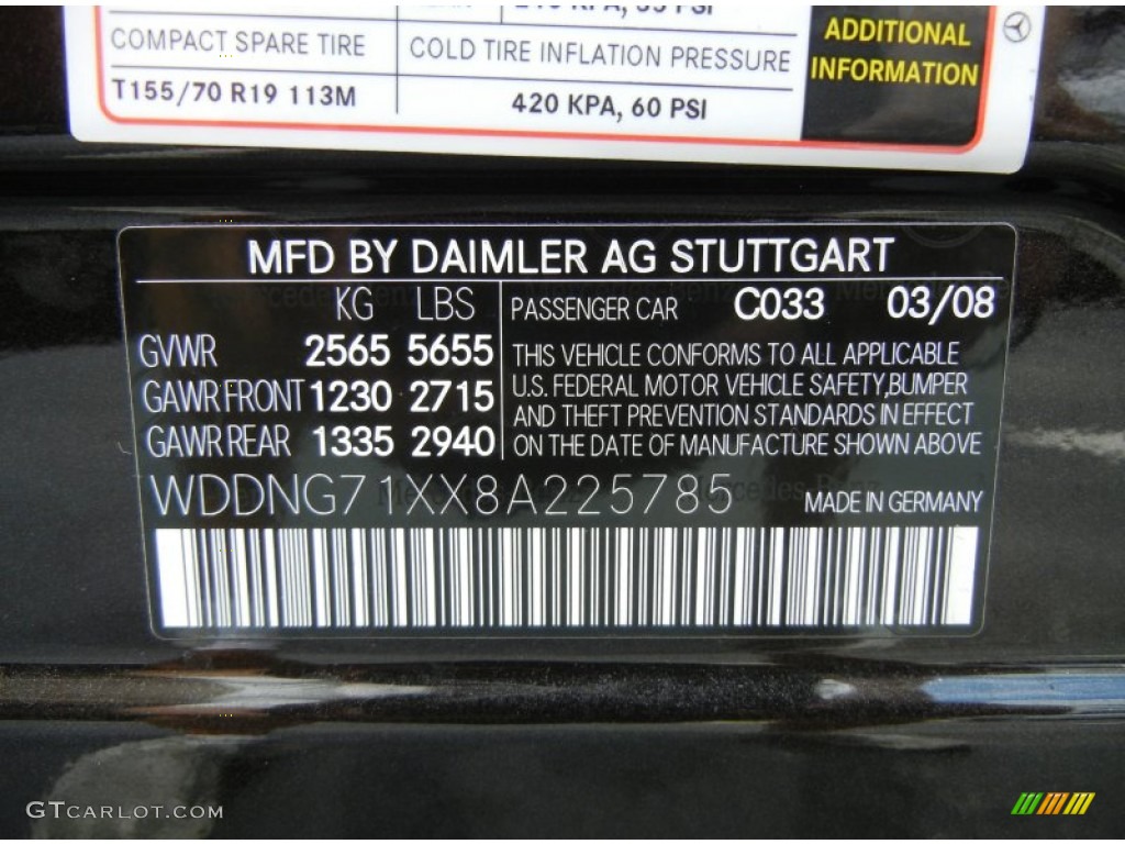 2008 S Color Code 033 for designo Mocha Black Photo #70798355