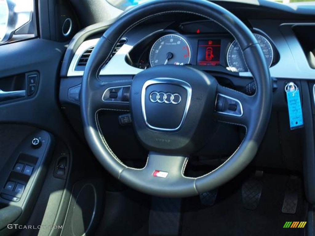 2011 Audi S4 3.0 quattro Sedan Black Steering Wheel Photo #70799105