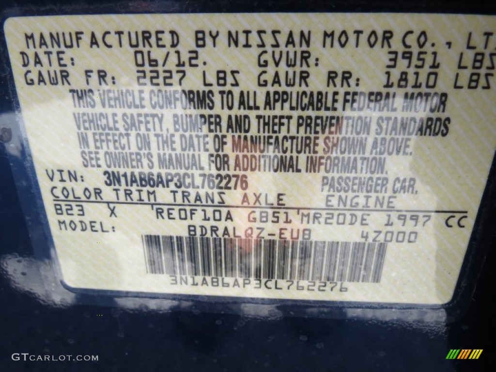 2012 Sentra 2.0 - Blue Onyx / Charcoal photo #18