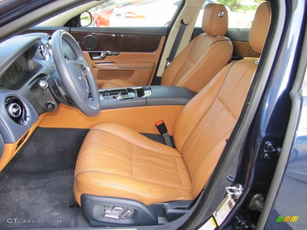 London Tan/Navy Blue Interior 2011 Jaguar XJ XJL Photo #70820256