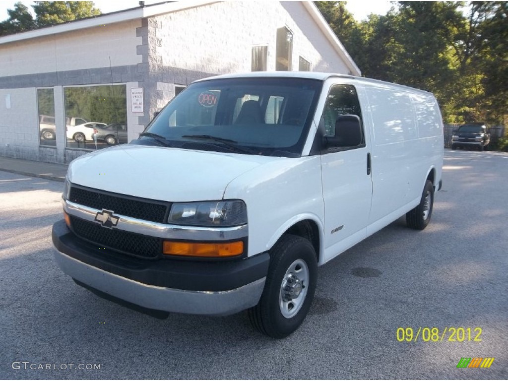 2003 Express 3500 Extended Cargo Van - Summit White / Medium Dark Pewter photo #1