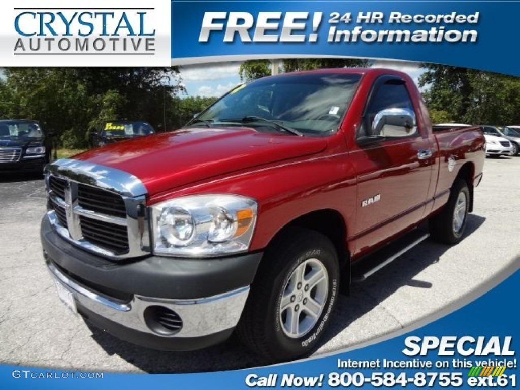 2008 Ram 1500 TRX Regular Cab - Inferno Red Crystal Pearl / Medium Slate Gray photo #1