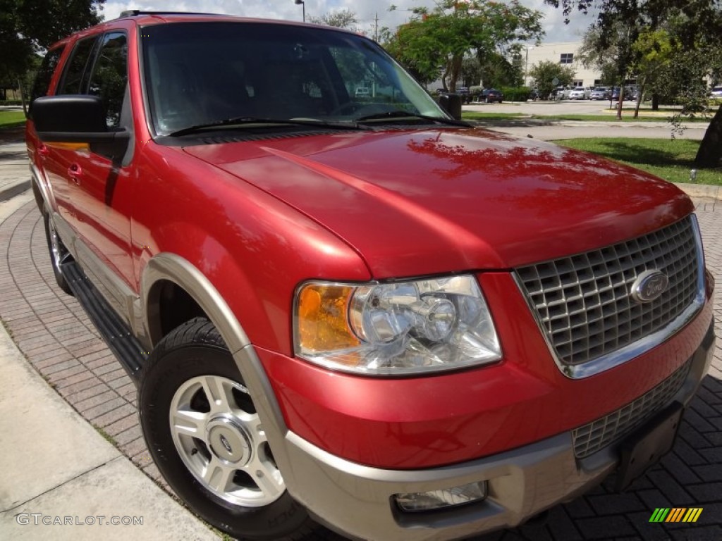2003 Expedition Eddie Bauer 4x4 - Laser Red Tinted Metallic / Medium Parchment photo #1