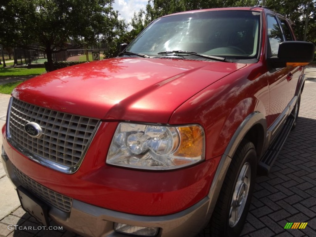 2003 Expedition Eddie Bauer 4x4 - Laser Red Tinted Metallic / Medium Parchment photo #2
