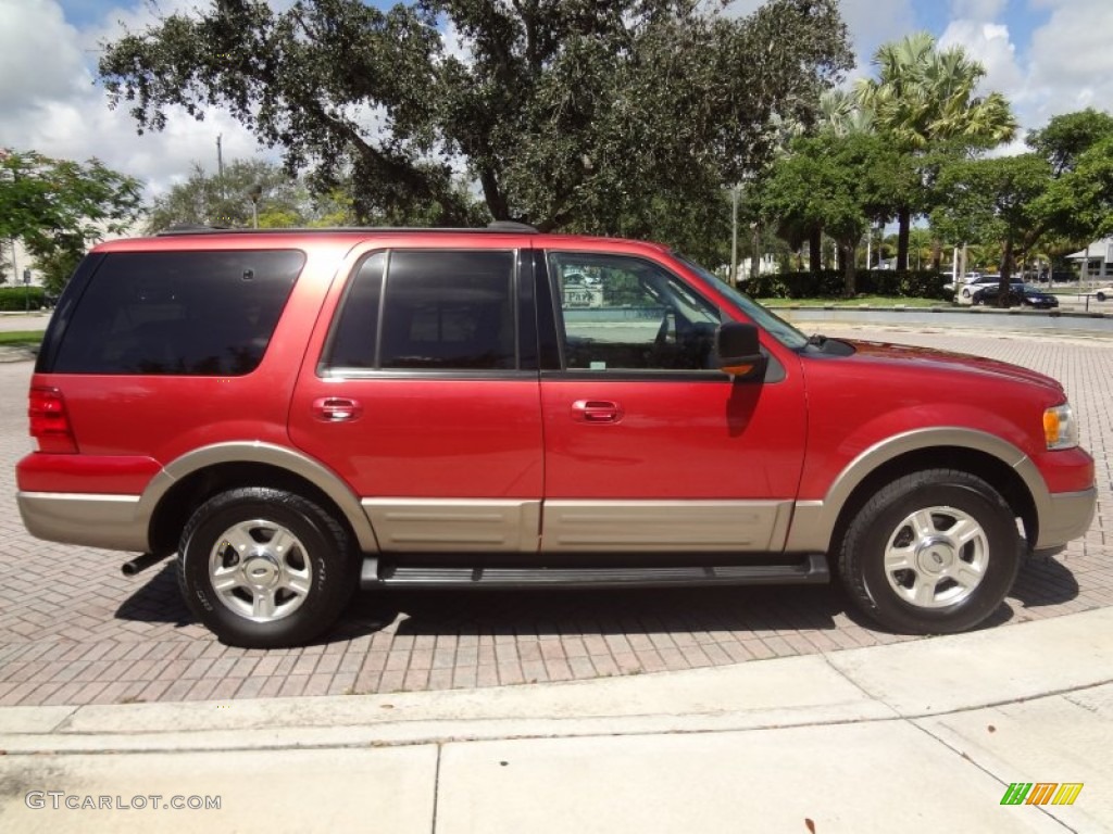 2003 Expedition Eddie Bauer 4x4 - Laser Red Tinted Metallic / Medium Parchment photo #4