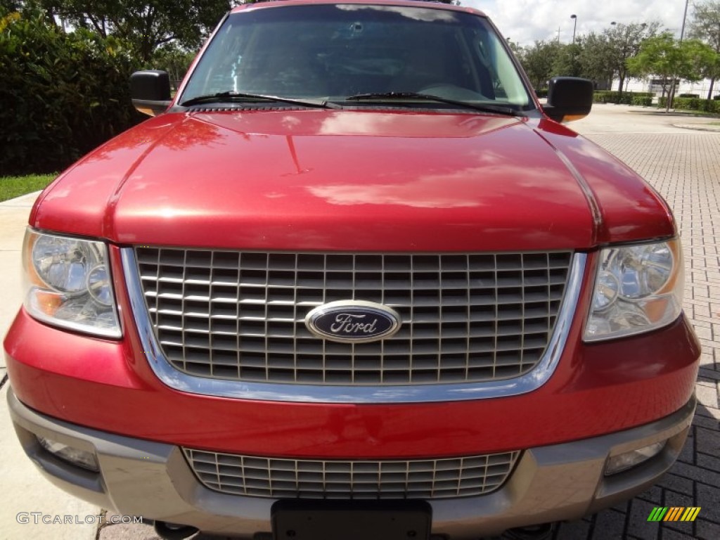 2003 Expedition Eddie Bauer 4x4 - Laser Red Tinted Metallic / Medium Parchment photo #5