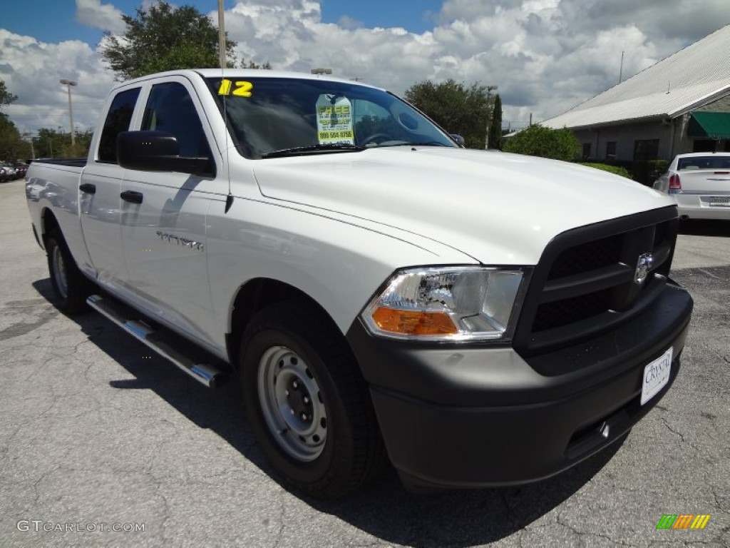 2012 Ram 1500 ST Quad Cab - Bright White / Dark Slate Gray/Medium Graystone photo #10