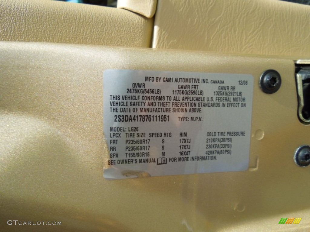 2007 XL7 Luxury AWD - Prairie Gold Metallic / Beige photo #7