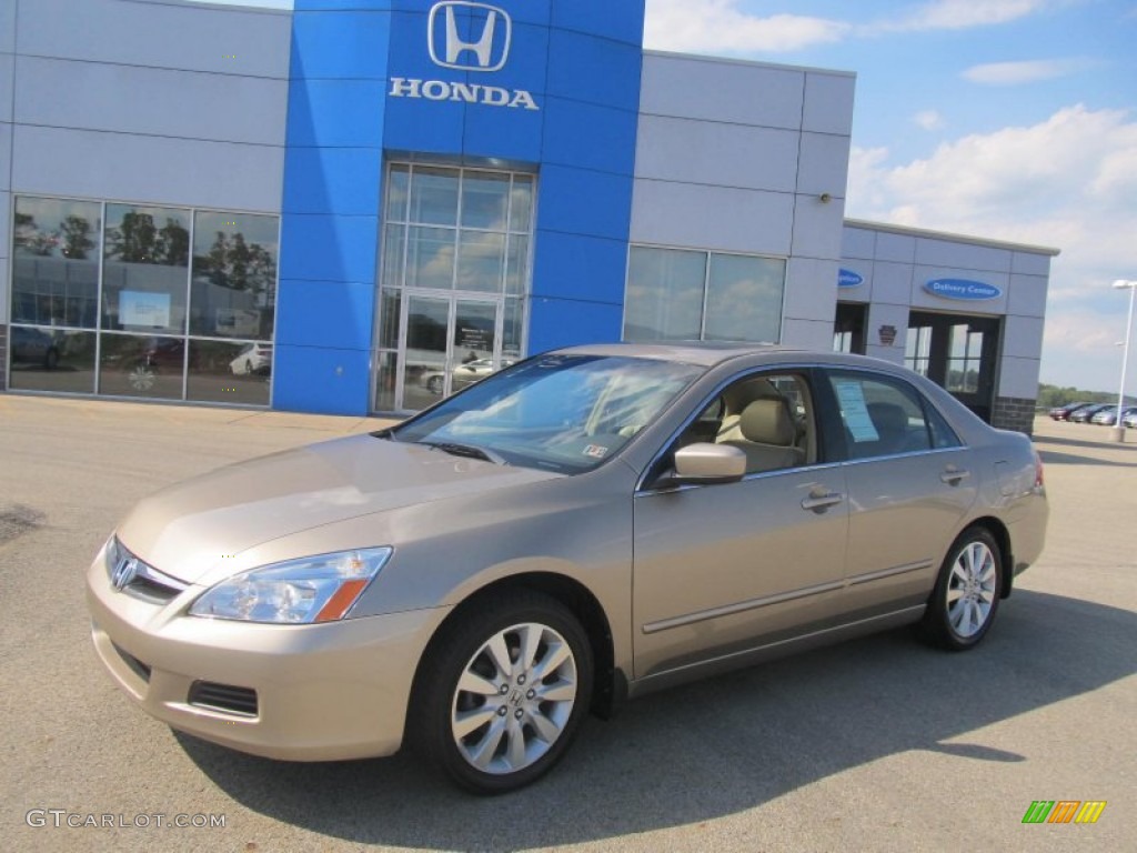 2007 Accord EX-L V6 Sedan - Desert Mist Metallic / Ivory photo #1