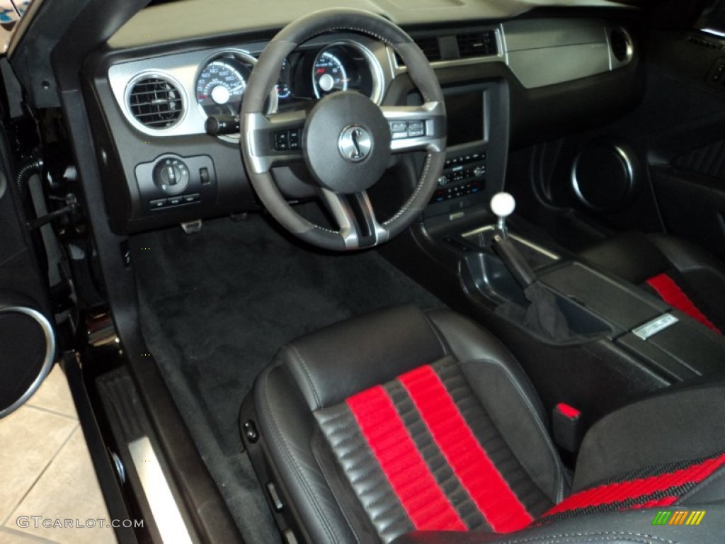 Charcoal Black/Red Interior 2012 Ford Mustang Shelby GT500 Convertible Photo #70828350