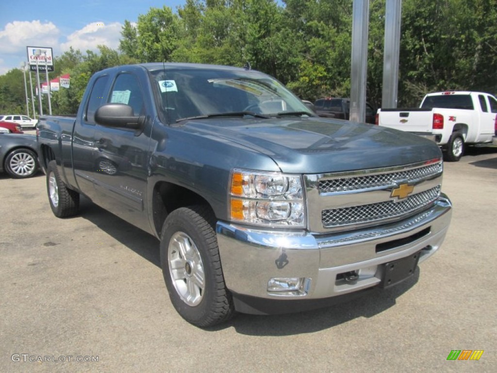 2012 Silverado 1500 LT Extended Cab 4x4 - Blue Granite Metallic / Light Titanium/Dark Titanium photo #9