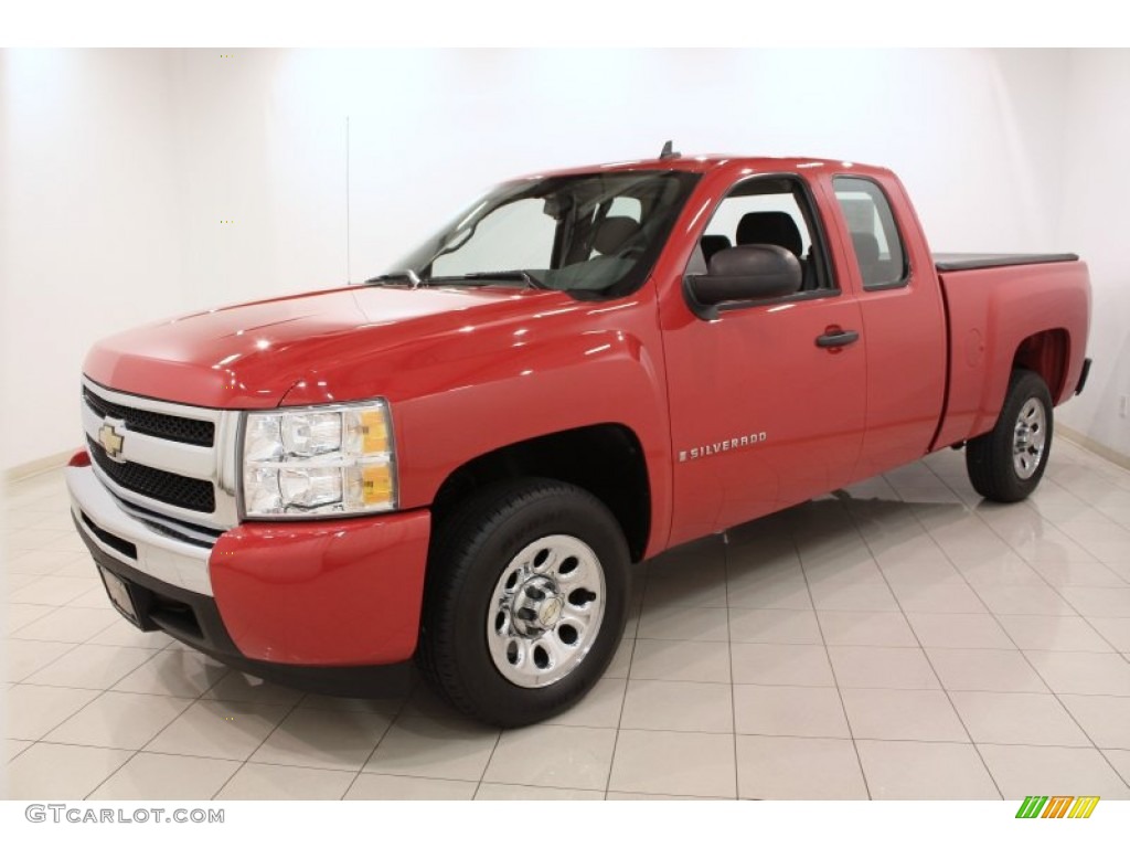 2009 Silverado 1500 Extended Cab - Victory Red / Dark Titanium photo #3