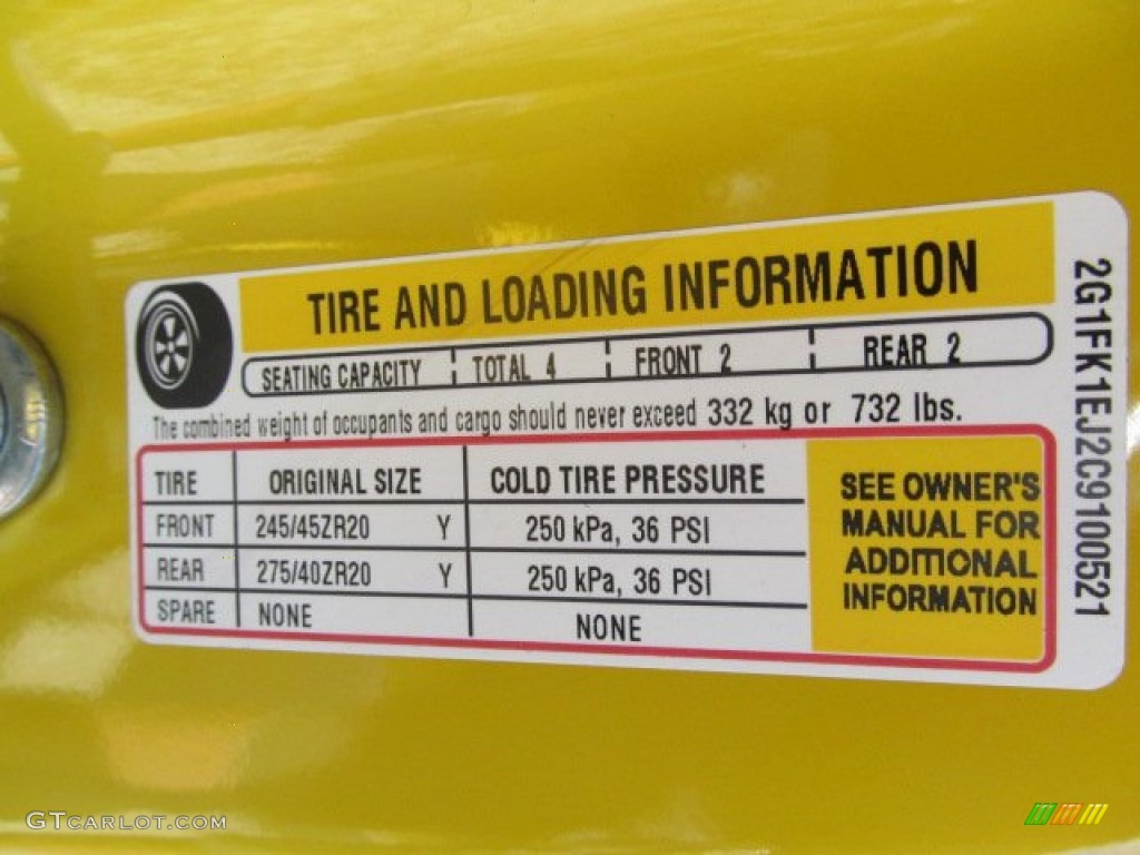 2012 Chevrolet Camaro SS Coupe Info Tag Photo #70838256