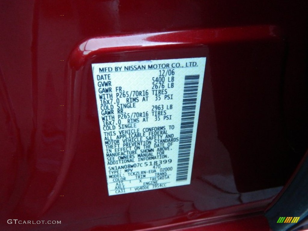 2007 Xterra S 4x4 - Red Brawn Metallic / Steel/Graphite photo #23