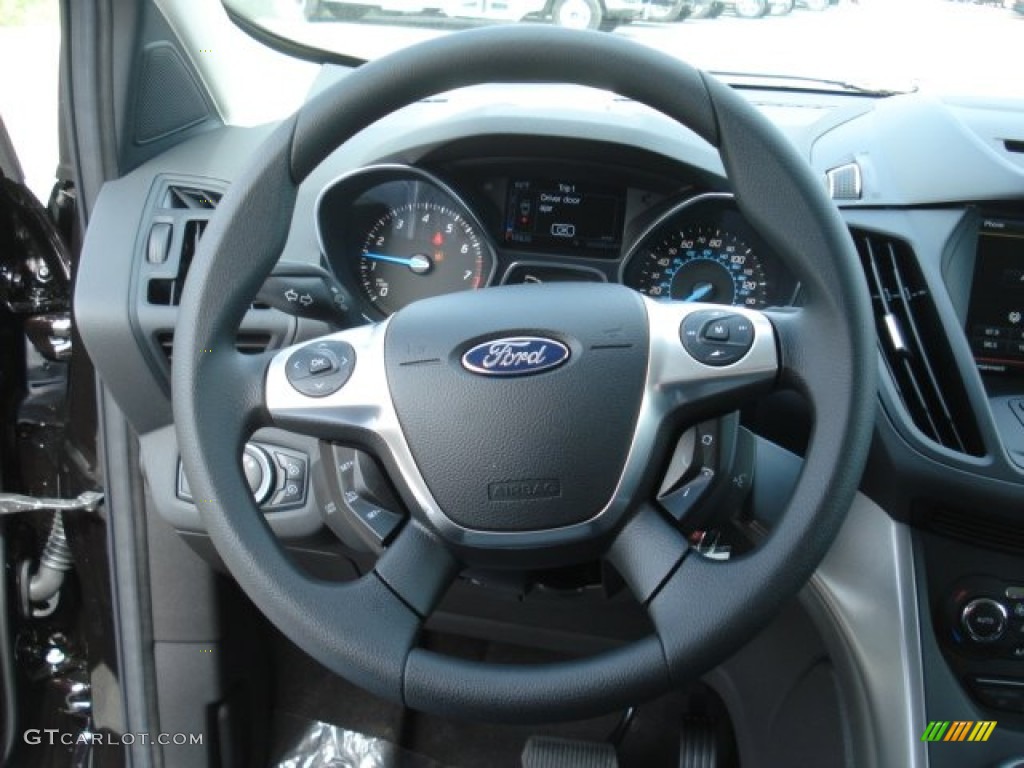 2013 Ford Escape SE 2.0L EcoBoost 4WD Charcoal Black Steering Wheel Photo #70844232