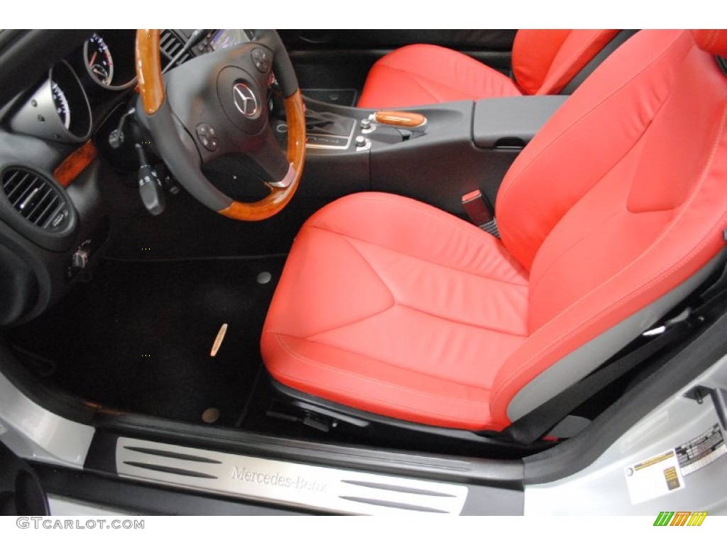 Red Interior 2010 Mercedes-Benz SLK 350 Roadster Photo #70844943